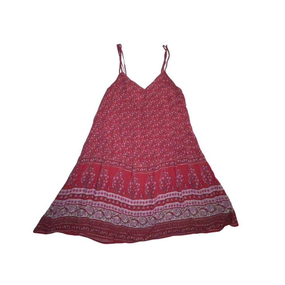 American Eagle Outfitters Red Print Slip Mini Dress SZ S/P Y2k Sundress Festival